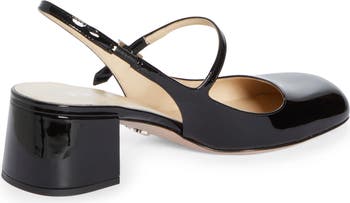 Prada Décoletté Logo Slingback Mary Jane Pump (Women