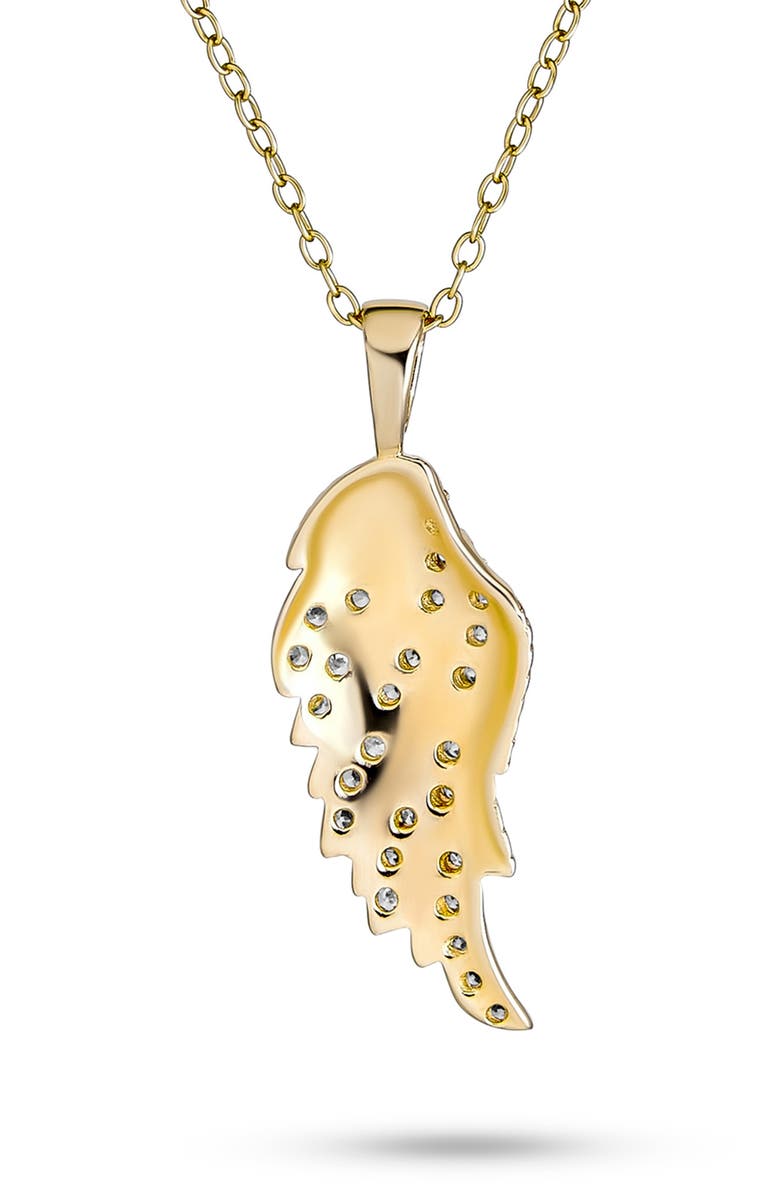 BLING JEWELRY Guardian Angel Wing Necklace, Alternate, color, Gold