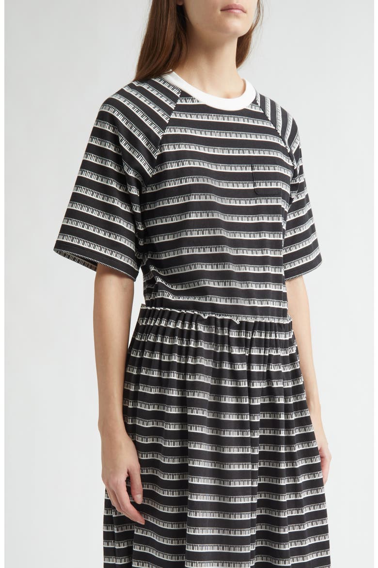 Print Mock Two-Piece Dress, Alternate, color, BLACK BORDER