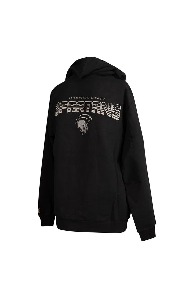 FISLL Men's FISLL  Black Norfolk State Spartans Puff Print Sliced Pullover Hoodie, Alternate, color, 