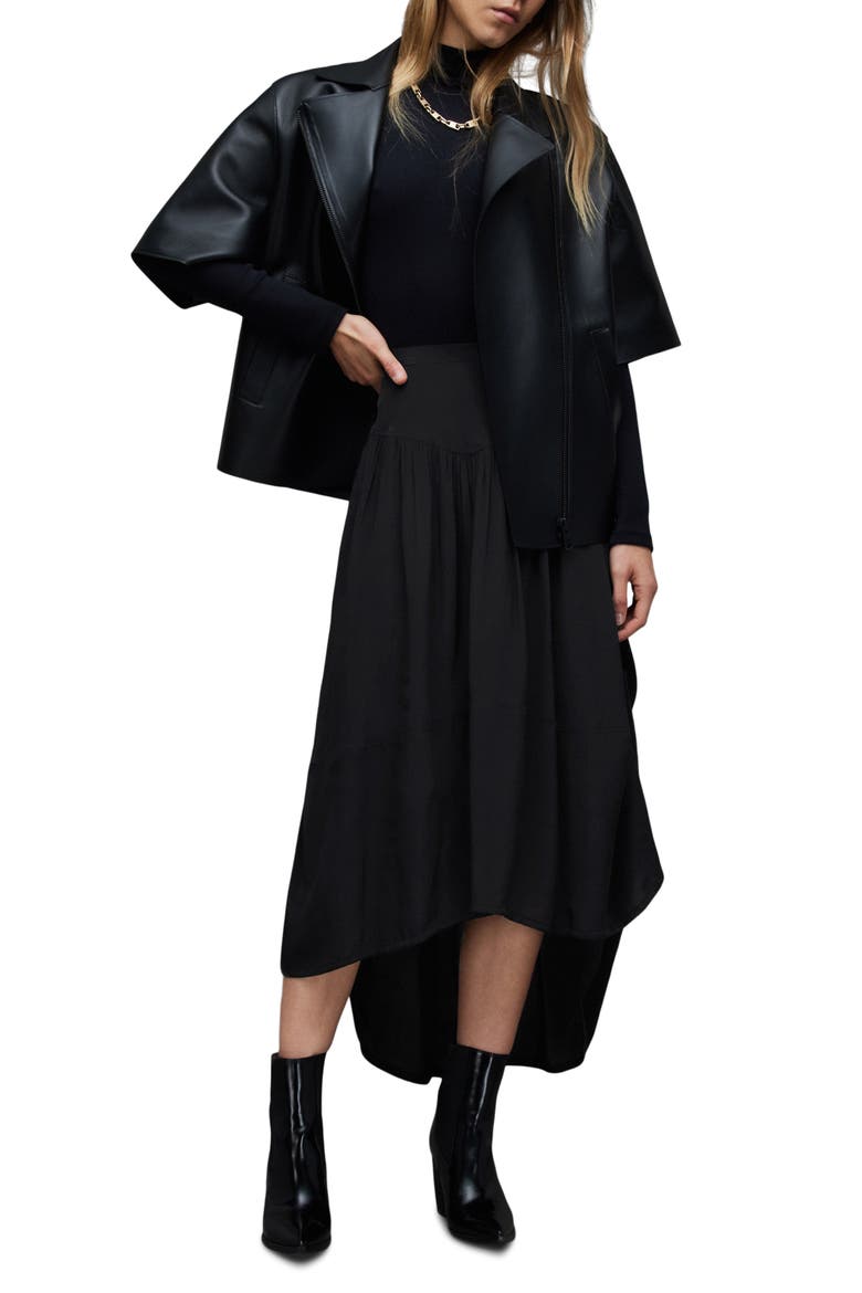Kaye High-Low Skirt, Alternate, color, BLACK