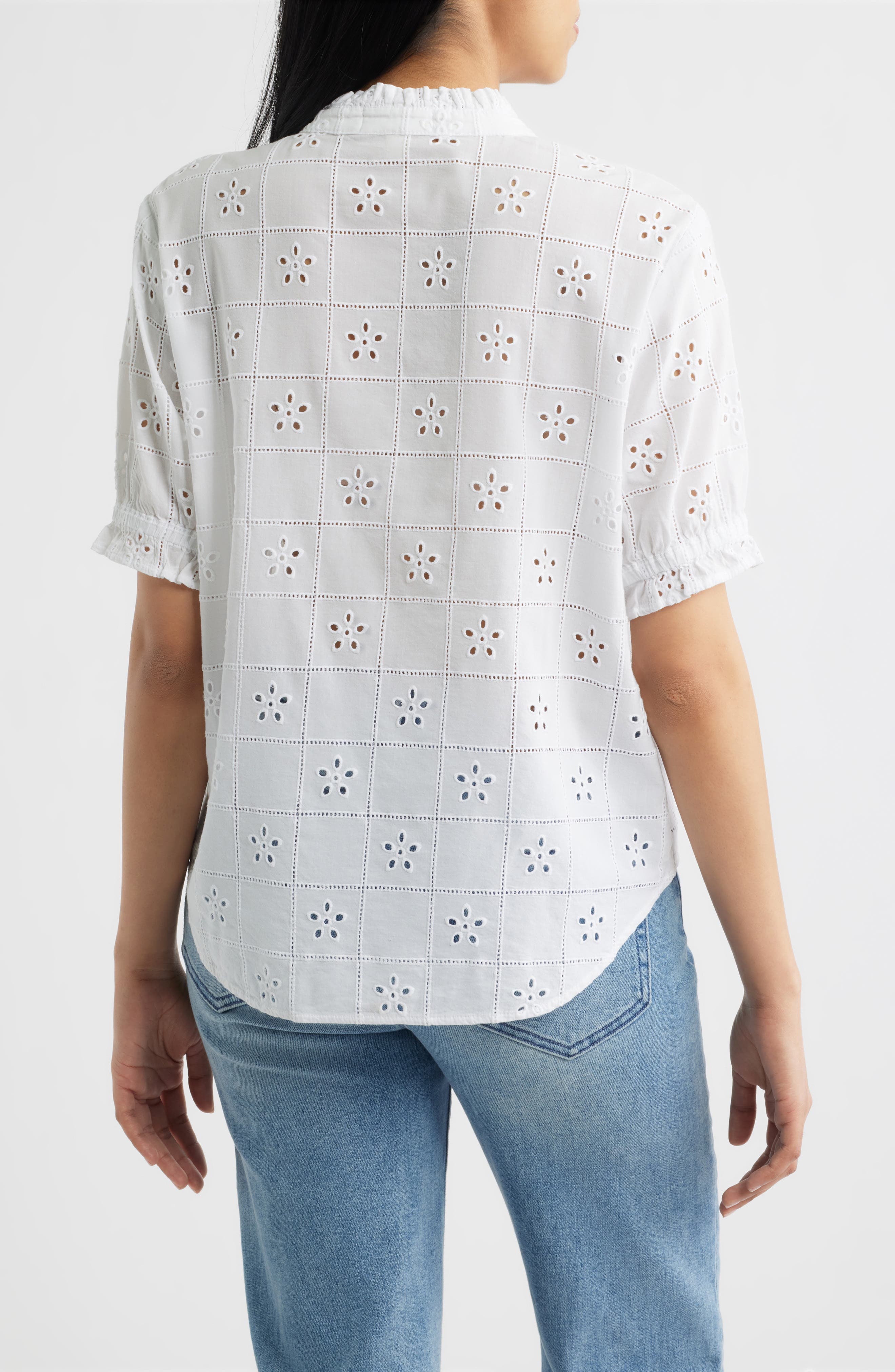 Eyelet Embroidery Woven Shirt - image 2