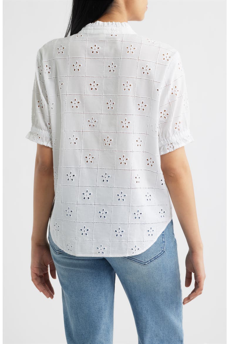 Eyelet Embroidery Woven Shirt, Alternate, color, WHITE