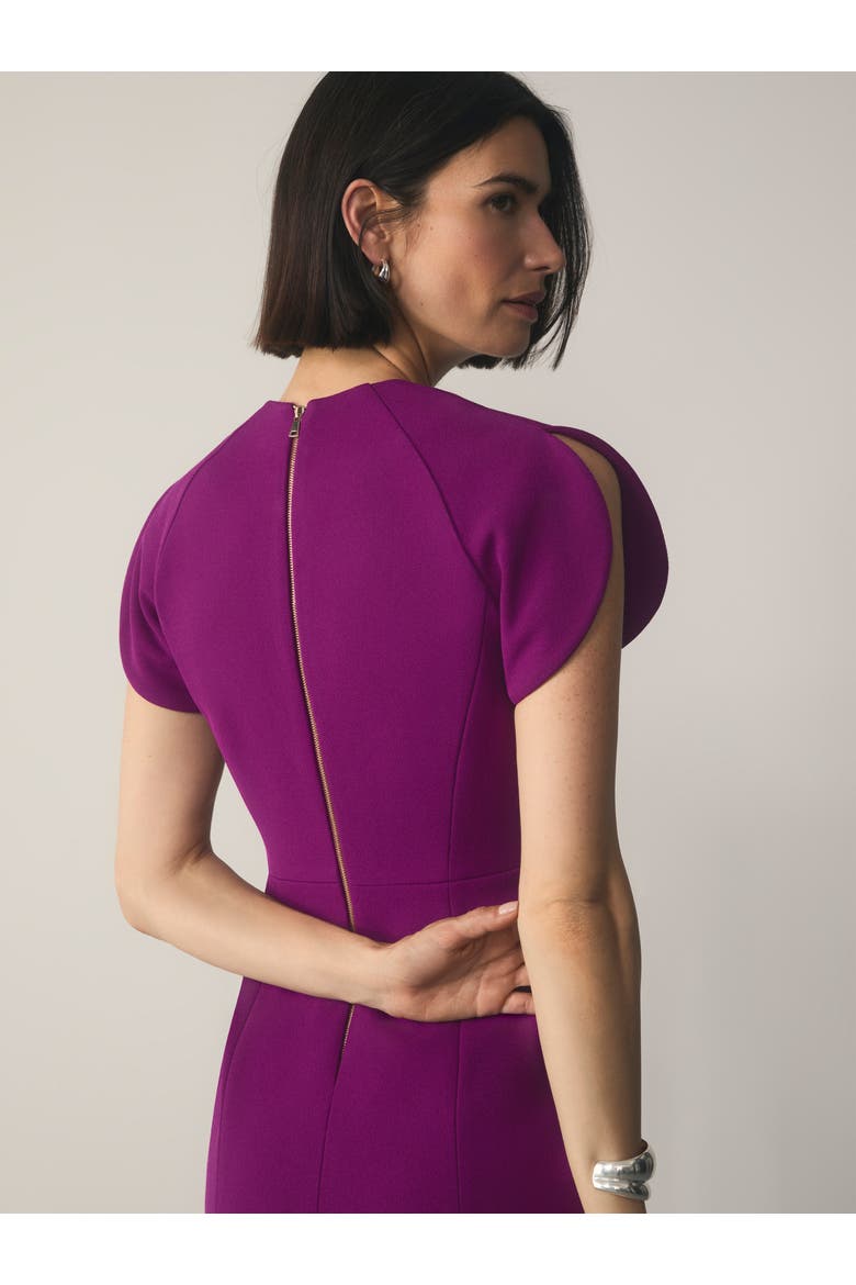 Paola Sculpt Stretch Crepe Dress, Alternate, color, Purple