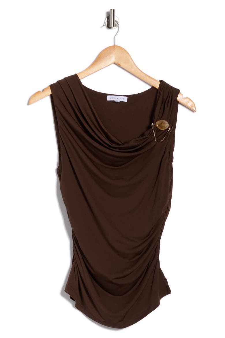 Hardware Ruched Top, Alternate, color, ESPRESSO