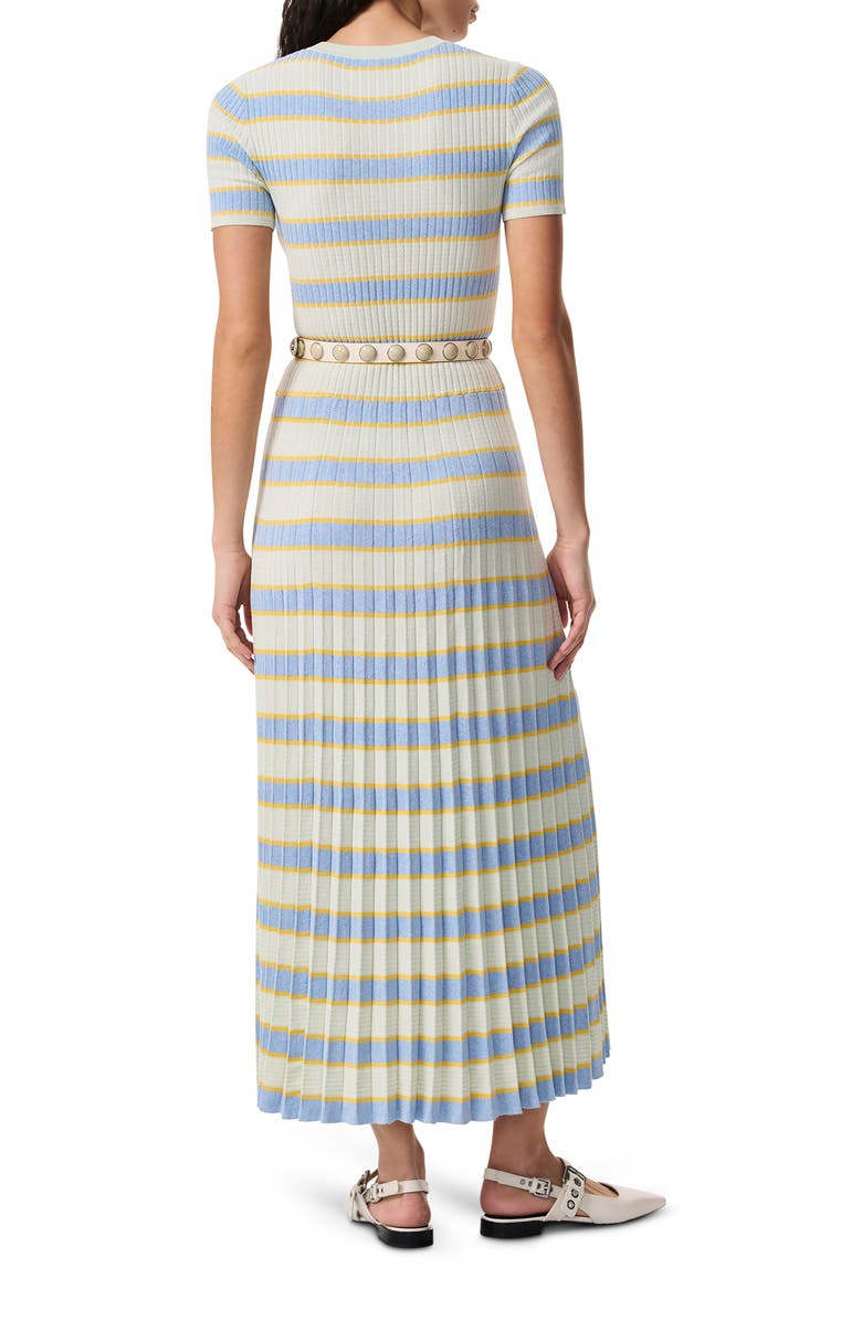 rag & bone Eloise Stripe Pleated Rib Sweater Dress, Alternate, color, Green Multi