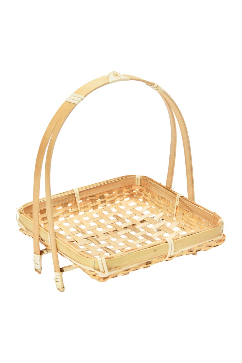 Hand-Woven Stand with Removable Tray, Main, color, Natural