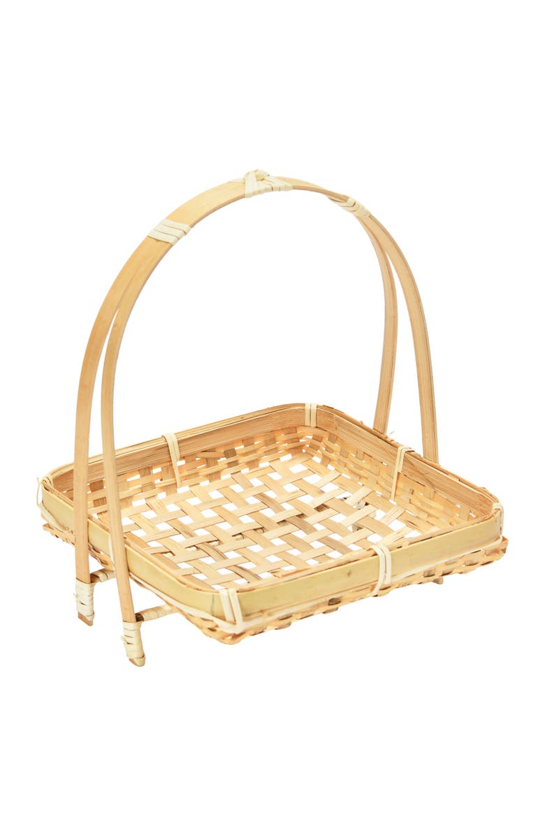 Storied Home Hand-Woven Stand with Removable Tray, Main, color, Natural