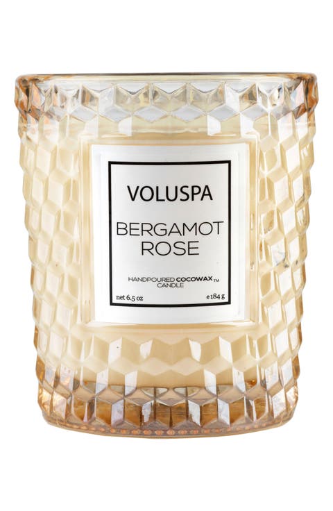 Roses Classic Textured Glass Candle