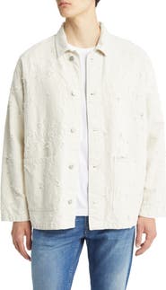 Closed Distressed Cotton Blend Twill Lab Jacket