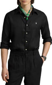 Polo Ralph Lauren Solid White Linen Button-Down Shirt