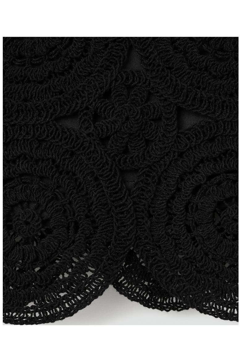 Cotton Blend Crochet Miniskirt, Alternate, color, BLACK