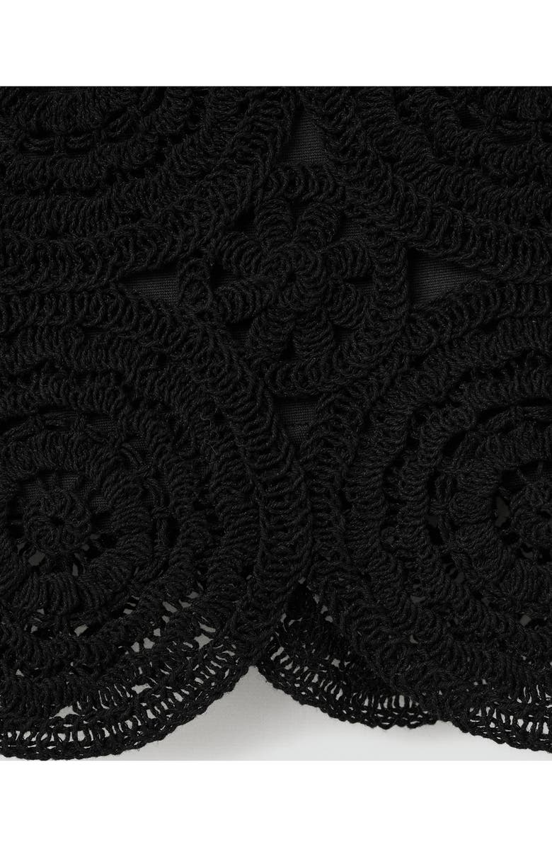 MANGO Cotton Blend Crochet Miniskirt, Alternate, color,