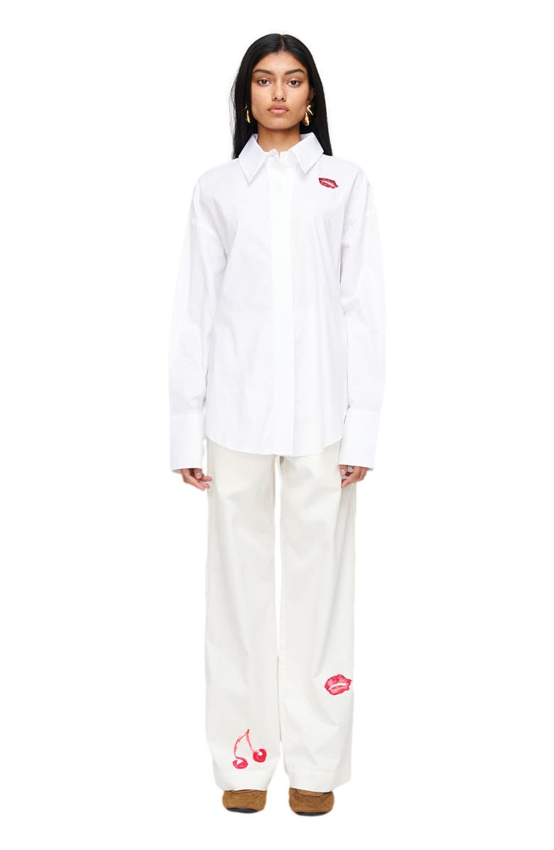 Romy Lips Shirt, Main, color, White, Lips