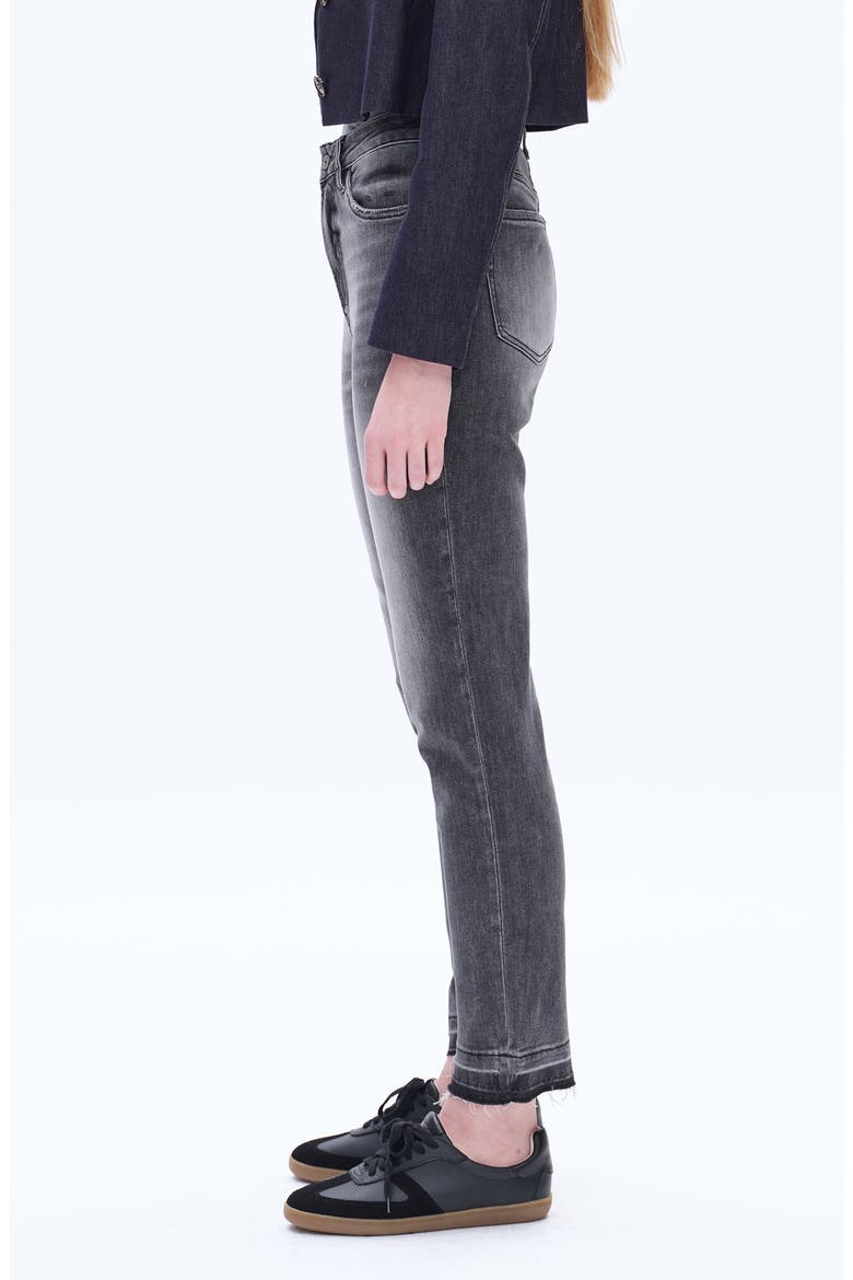 High Waist Raw Hem Ankle Straight Leg Mom Jeans, Alternate, color, STARRY NIGHT