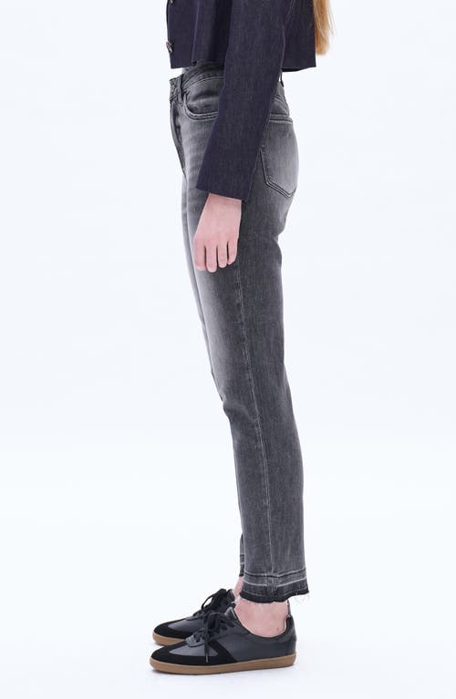 Bayeas High Waist Raw Hem Ankle Straight Leg Mom Jeans