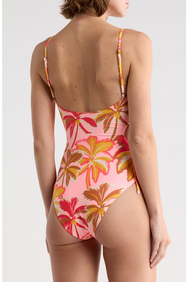 Ann Side Cutout One-Piece Swimsuit, Alternate, color, PINK