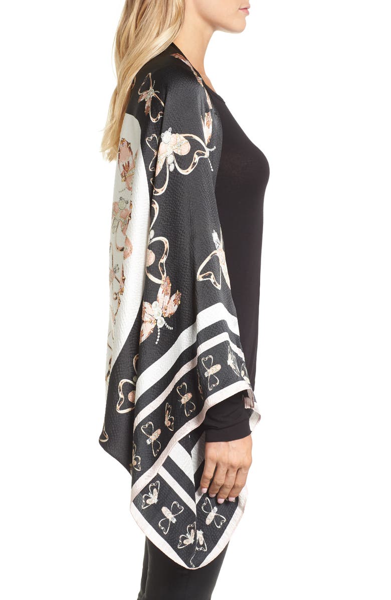 Ted Baker London Queen Bee Silk Cape Scarf, Alternate, color, 
