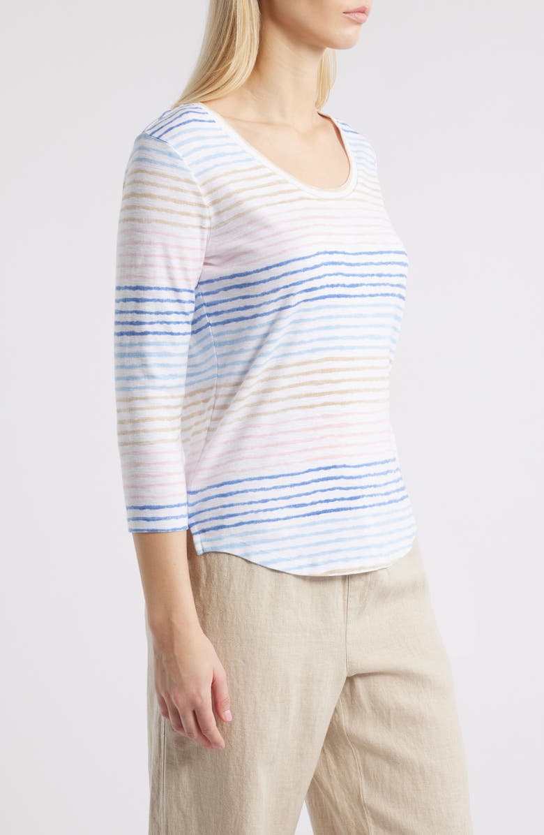 Tommy Bahama Ashby Isles Stripe Scoop Neck Cotton T-Shirt, Alternate, color, 