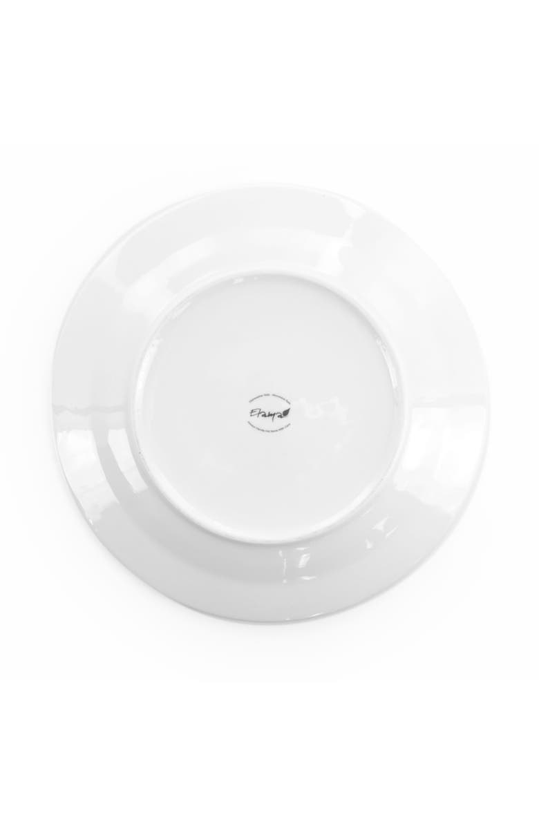 Elama Carey 18 Piece Round Porcelain Dinnerware Set, Alternate, color, White