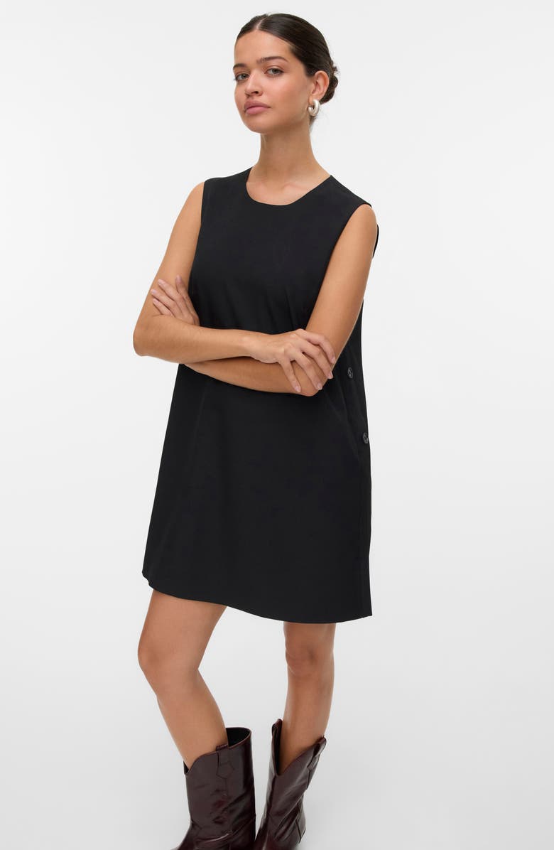 VERO MODA Fany Sleeveless Trapeze Minidress, Alternate, color, Black