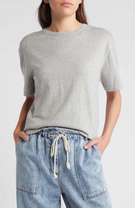 Avery Short Sleeve Cotton & Cashmere Sweater