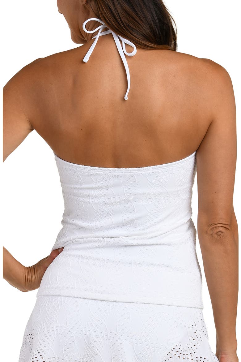 Shellbound Eyelet Bandeau Tankini Top, Alternate, color, WHITE