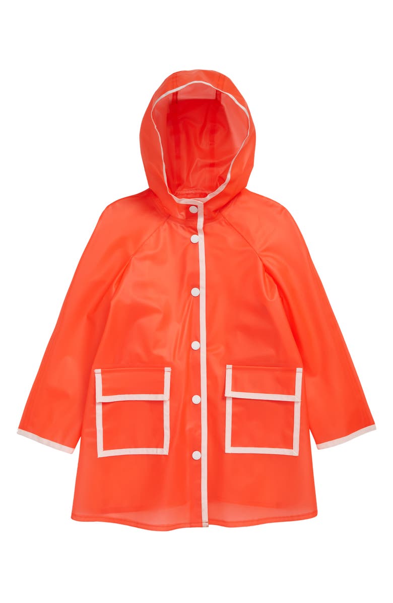 Bonpoint Kids' Lumiere Contrast Trim Hooded Raincoat, Main, color, 