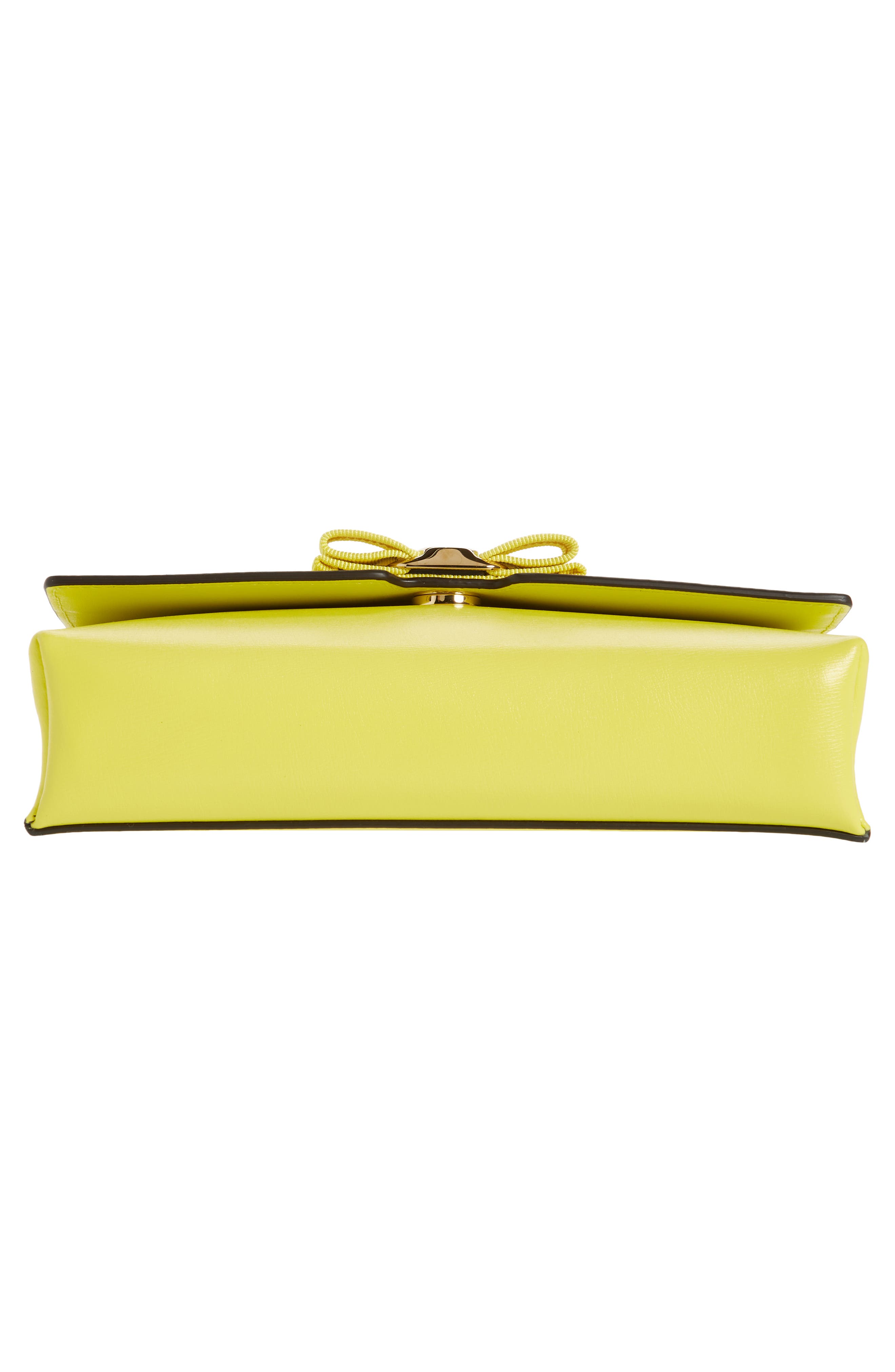Salvatore Ferragamo Vara Bow Leather Shoulder Bag, Alternate, color, CANARY YELLOW