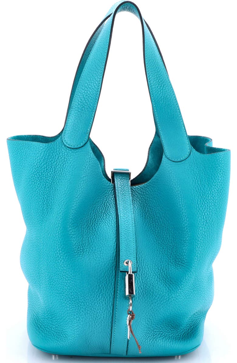 Pre-Owned Hermes Picotin Lock Bag Clemence GM, Main, color, Turquoise