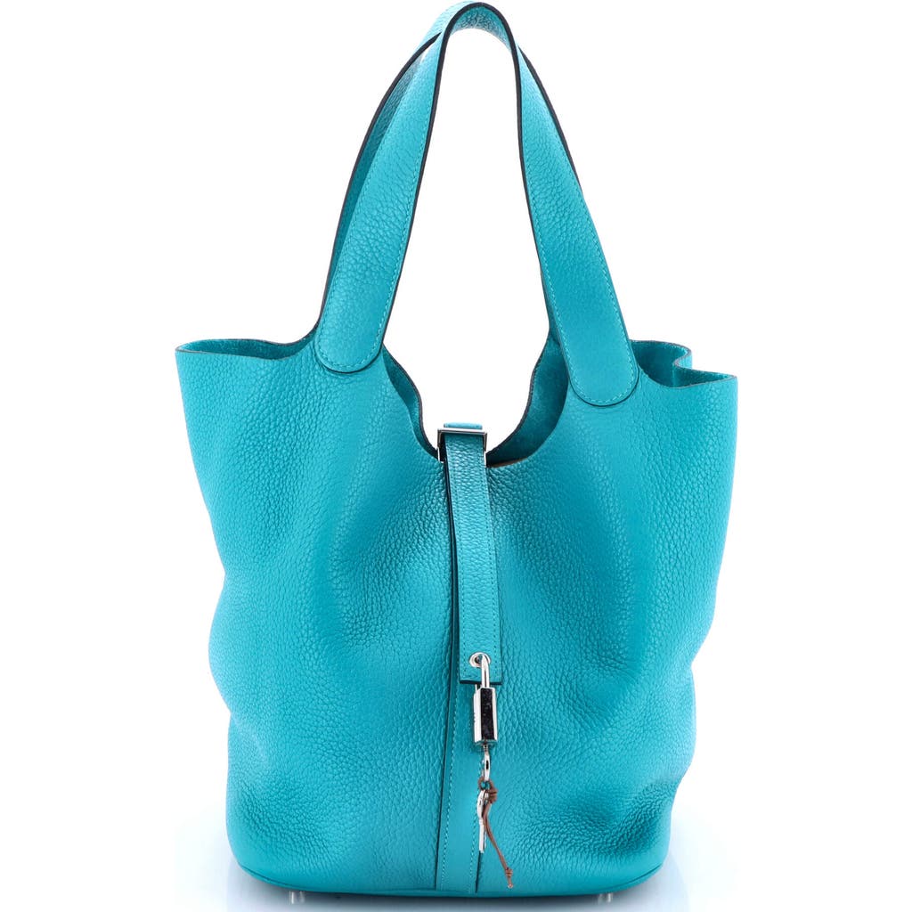 Pre-owned Hermes Hermes Picotin Lock Bag Clemence Gm In Blue