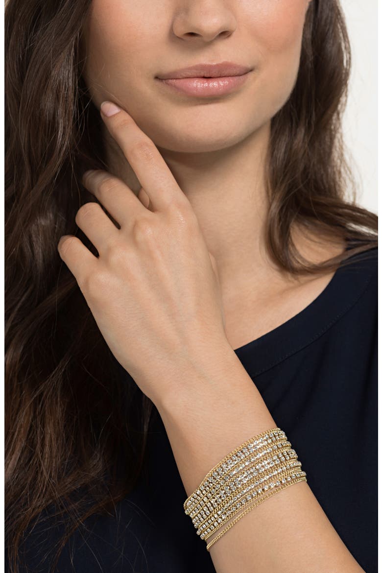 Fit Wide Bracelet, Alternate, color, CRYSTAL