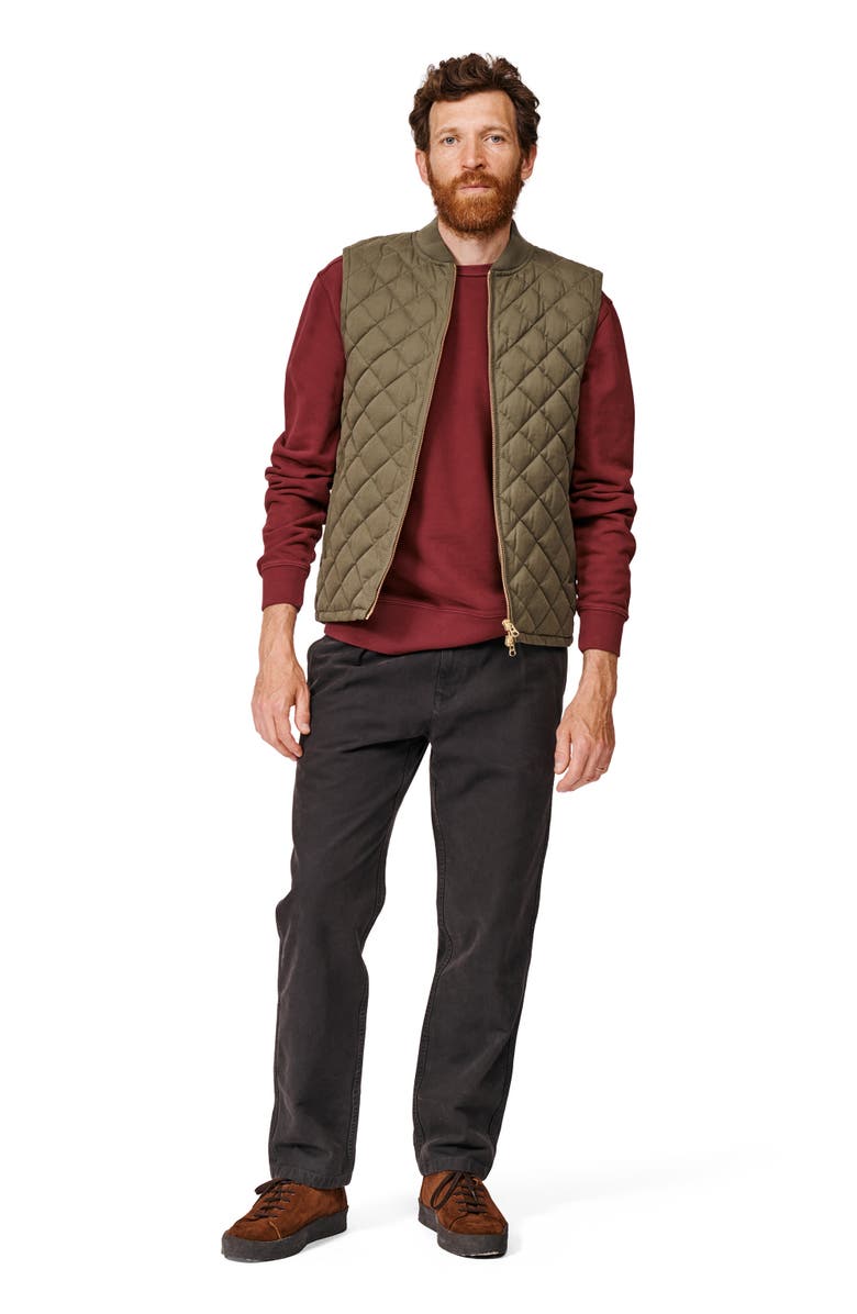 Aubin Anwick Quilted Gilet Vest, Alternate, color, Washed Khaki