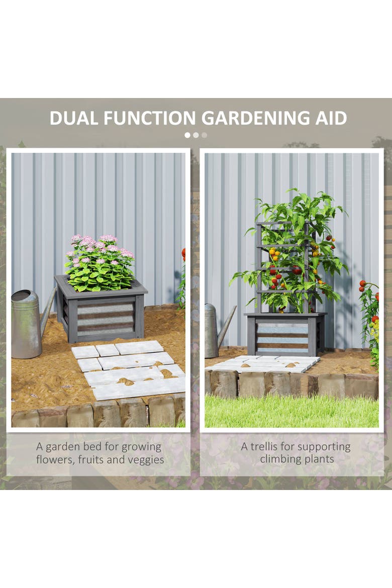 Raised with Steel Sides, Raised Garden Bed, Alternate, color, Gray
