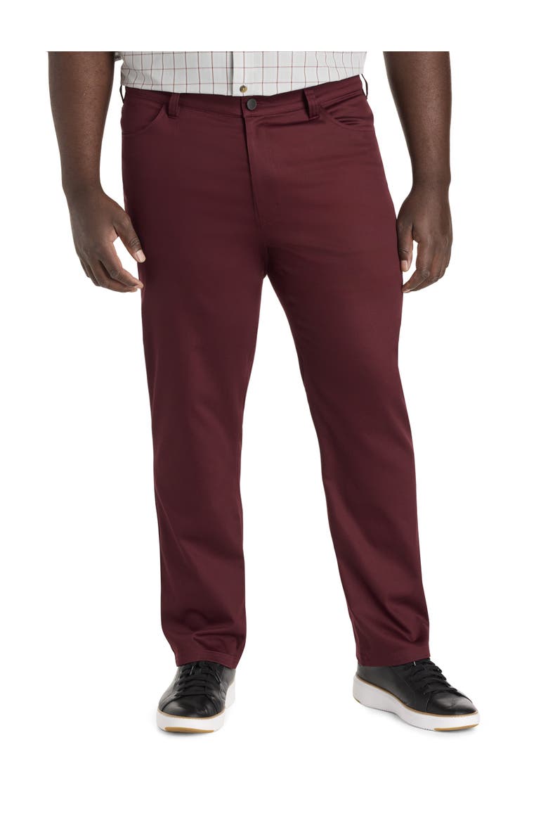 Big & Tall  Straight Fit 5-Pocket Tech Pants, Main, color, PORT WINE