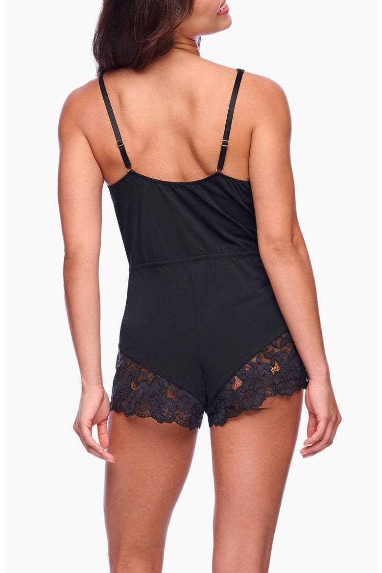 Romanza Sleep Romper, Alternate, color, Black