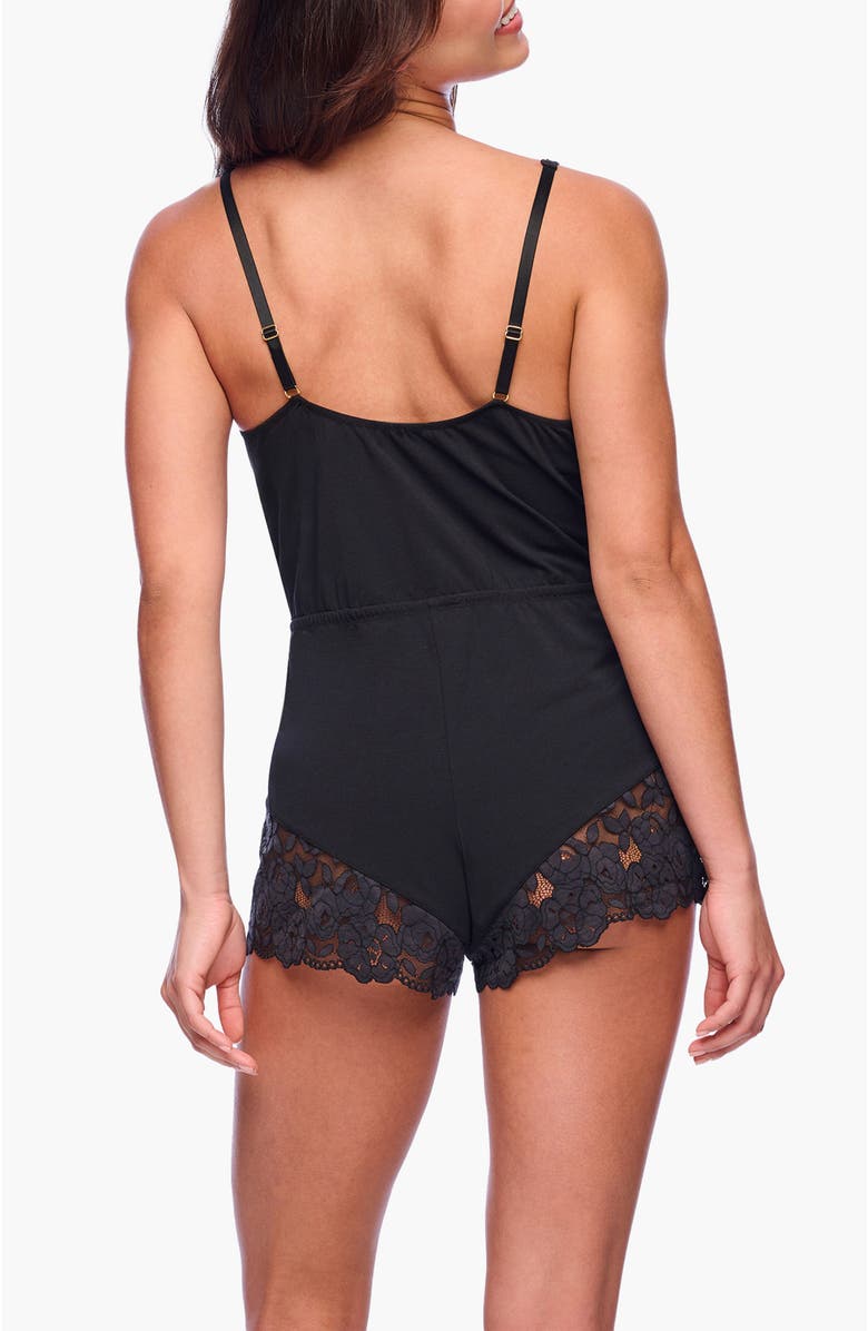 Cosabella Romanza Sleep Romper, Alternate, color, Black
