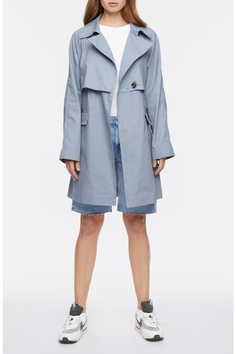 Cotton Twill Trench Coat, Alternate, color, DUSTY BLUE