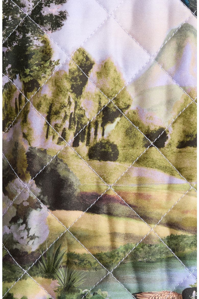 Countryside Landscape Quilted Cotton Jacket, Alternate, color, GREEN
