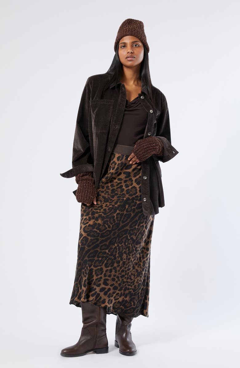 Marina Rinaldi Laude Cotton Blend Corduroy Shirt Jacket, Alternate, color, Chocolate