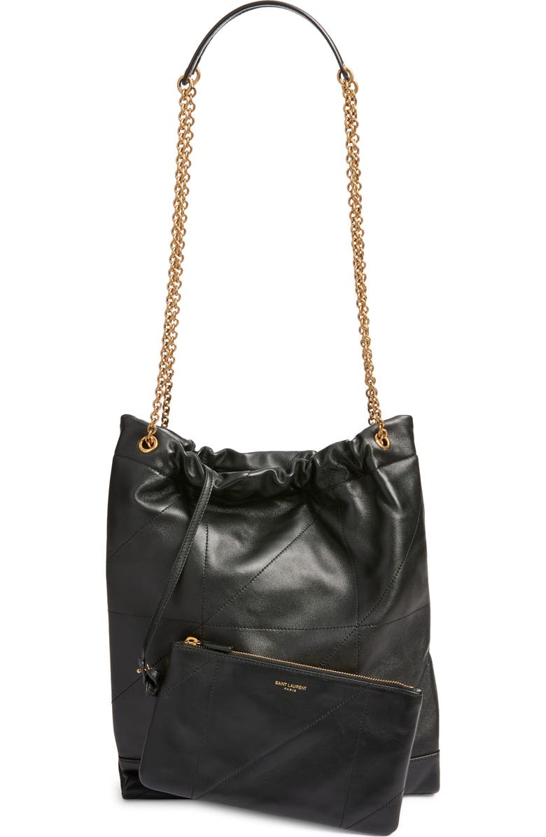 Saint Laurent Jamie 4.3 Patchwork Leather Shoulder Bag, Alternate, color, Nero