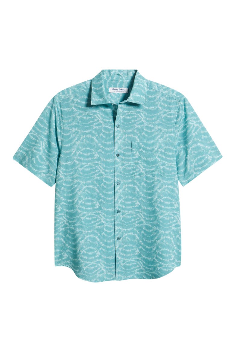 Bahama Coast Tidal Mist IslandZone® Short Sleeve Button-Up Shirt, Alternate, color, AQUIFER