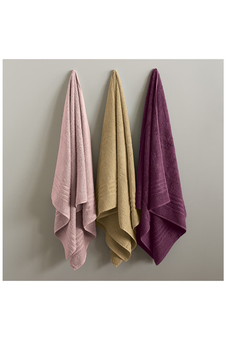 Solid Cotton 2-Piece Bath Towel Set, Alternate, color, PLUM