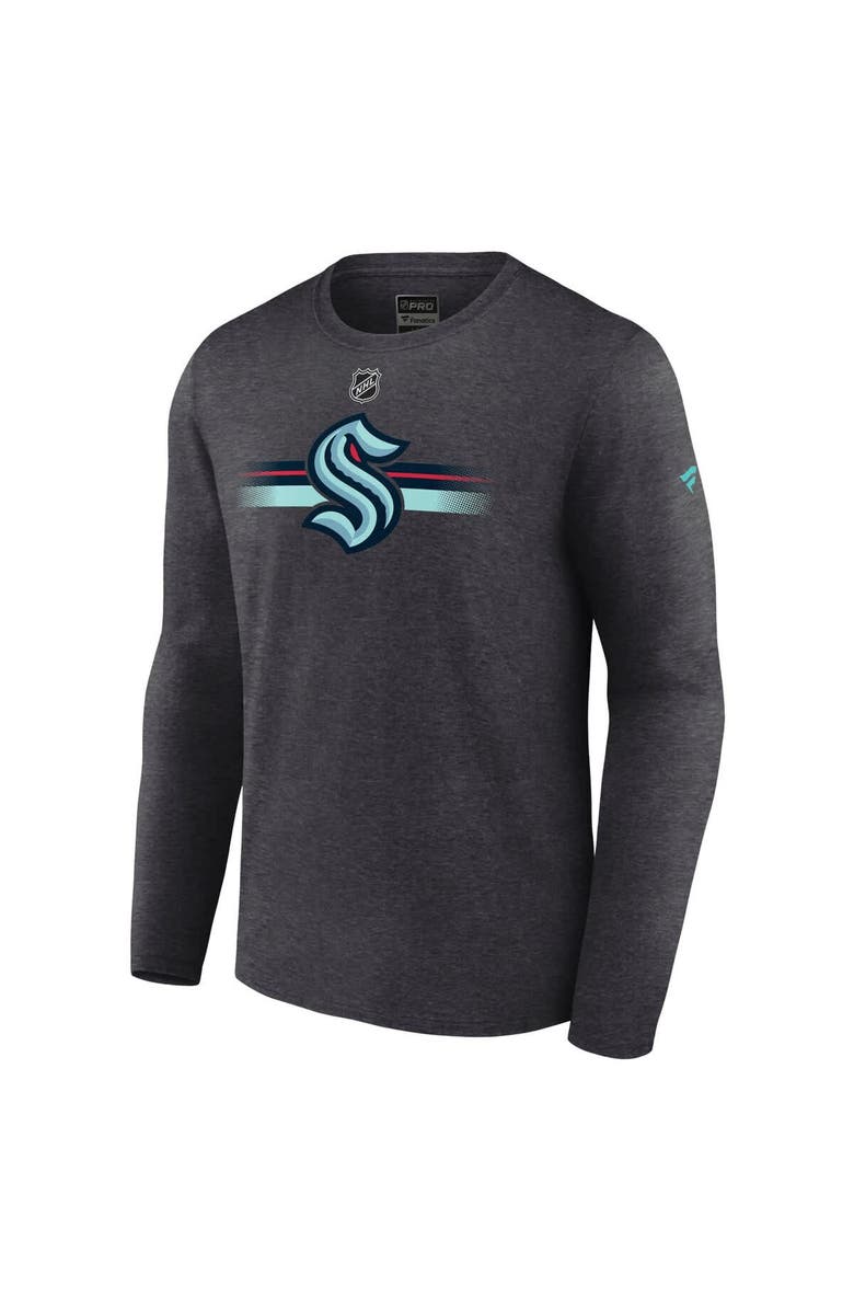 FANATICS Men's Fanatics  Heather Charcoal Seattle Kraken Authentic Pro Secondary Long Sleeve T-Shirt, Alternate, color, Heather Charcoal