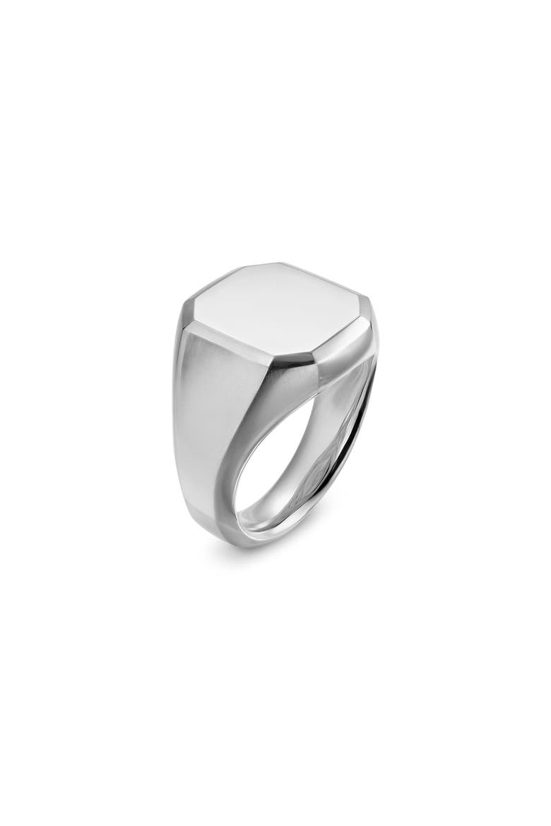 Men's Streamline Signet Ring in Sterling Silver, 18mm, Alternate, color, SILVER
