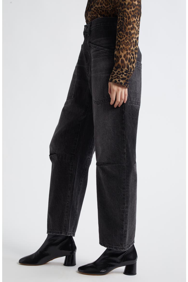 Shon Barrel Leg Jeans, Alternate, color, STONE BLACK WASH