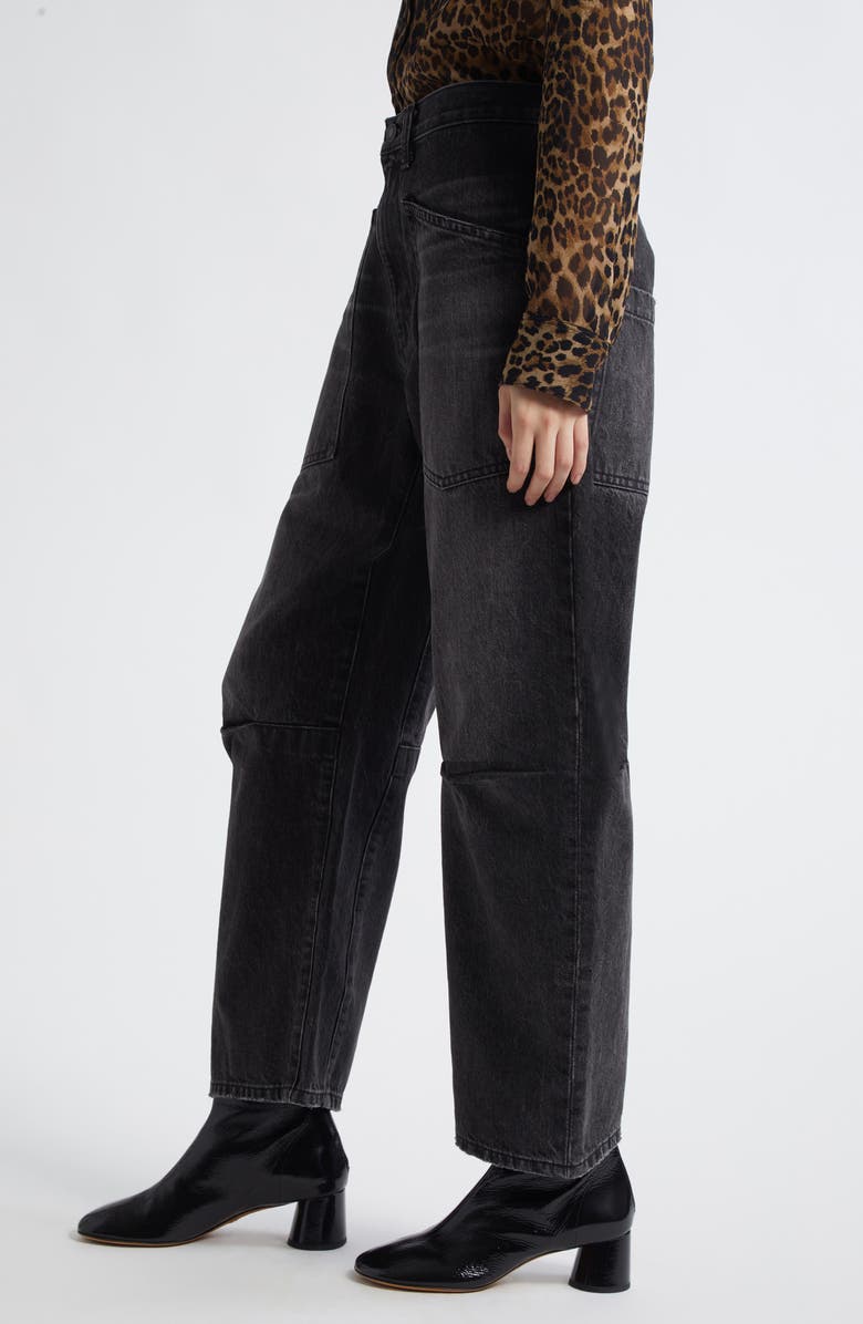 Nili Lotan Shon Barrel Leg Jeans, Alternate, color, Stone Black Wash