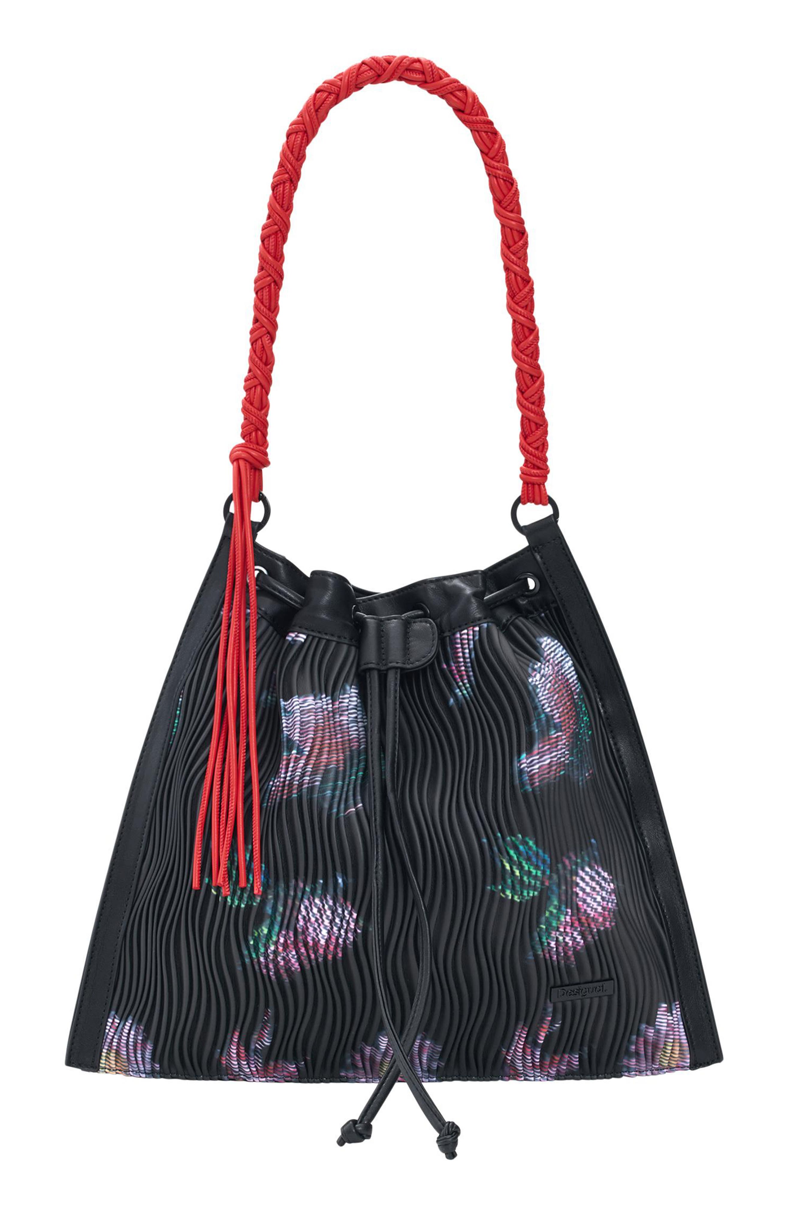 Desigual Medium Floral Backpack with Shoulder Strap, Main, color, Black
