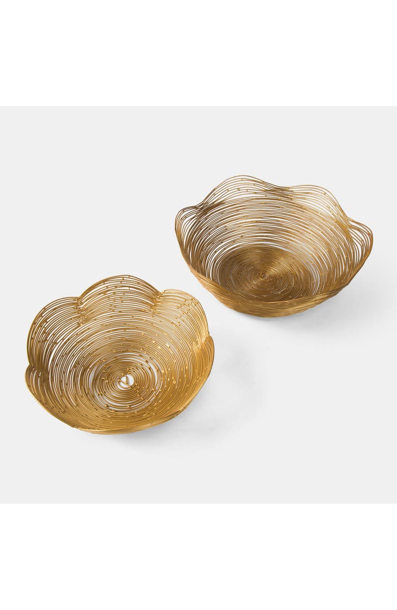 Mela Artisans Gurez Valley Iron Bowl Set, Alternate, color, Gold