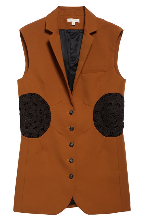 Shop Diotima Tower Wool Long Vest In Tobacco